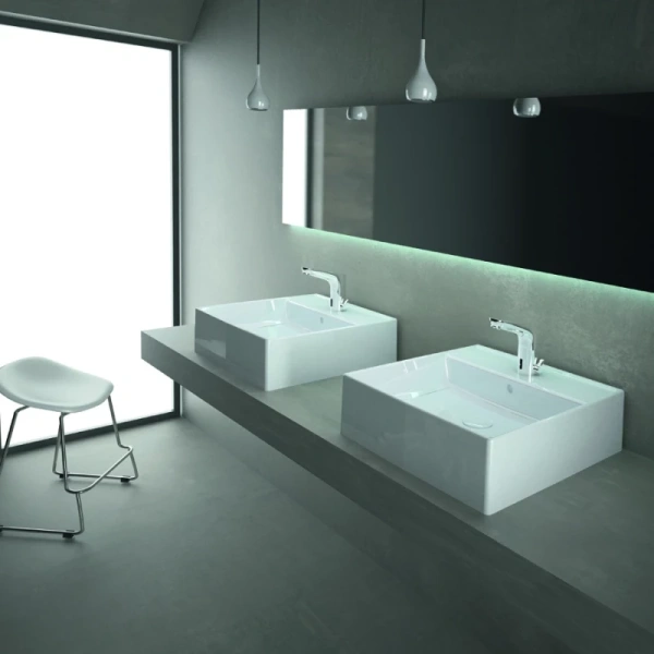 раковина bien infinitum inlg04601fd1w3000 46x46 см, накладная, белая