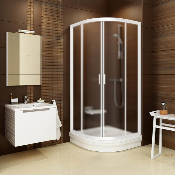 душевой уголок ravak blix blcp4-80 3b240100zg профиль белый, стекло sabina grape