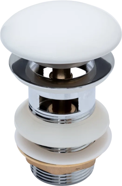 Донный клапан Aquanet 333928 для раковины, с переливом, матовый белый