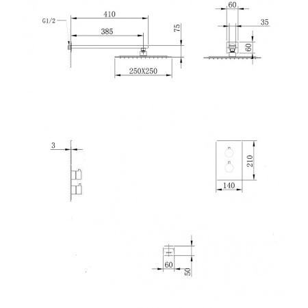 душевая система abber weiss insel af8051w с термостатом белая