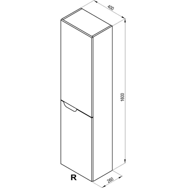 шкаф пенал ravak sb classic ii 40 r x000001474 подвесной белый