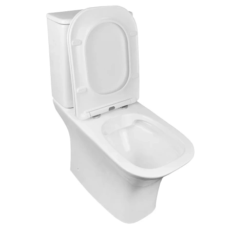 унитаз компакт azario fretta square az-5121 напольный, безободковый, с бачком и сиденьем микролифт, 65х34х79 см, белый