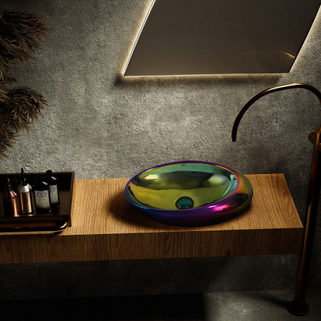 раковина 49x31 см abber bequem ac2107regen, цвет хамелеон