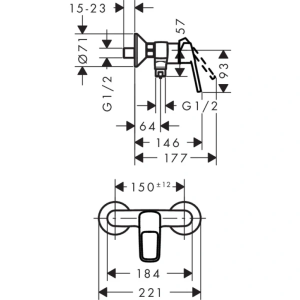 смеситель для душа hansgrohe logis loop 71247000