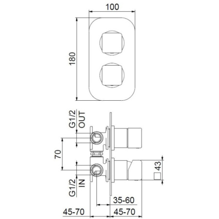 смеситель для ванны webert one-x ox860101560