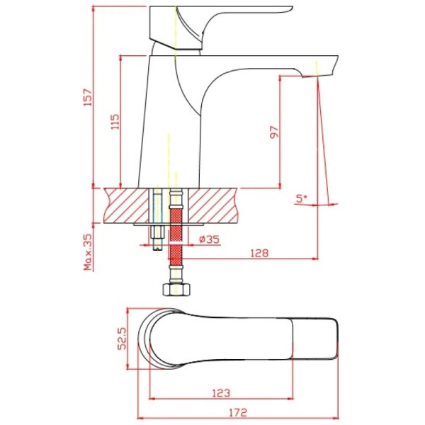 смеситель для раковины orange aristo m19-021w