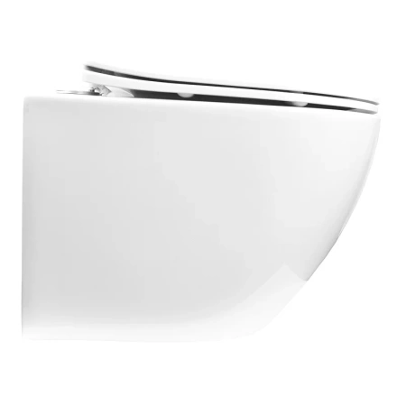 унитаз azario trevi az-0093uq3 подвесной, безободковый, с сиденьем микролифт, слив "торнадо", 49.5х36х39 см, белый