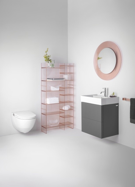 зеркало laufen kartell 3.8633.1.093.000.1 d=78 cм, цвет: легкий розовый