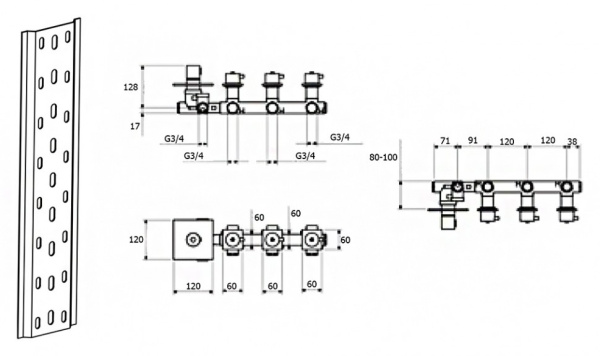 смеситель для душа webert elio el971502560 черный матовый