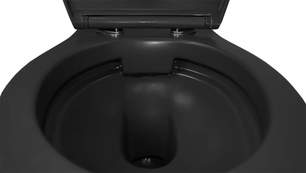 унитаз azario keras az-99046b подвесной, безободковый, с сиденьем микролифт, 52x37x36 см, черный матовый