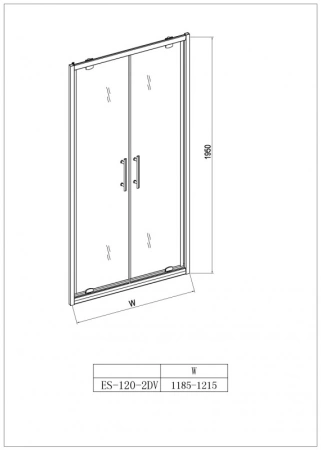 Душевая дверь в нишу Esbano ES-120-2DV 120×195 см, без поддона