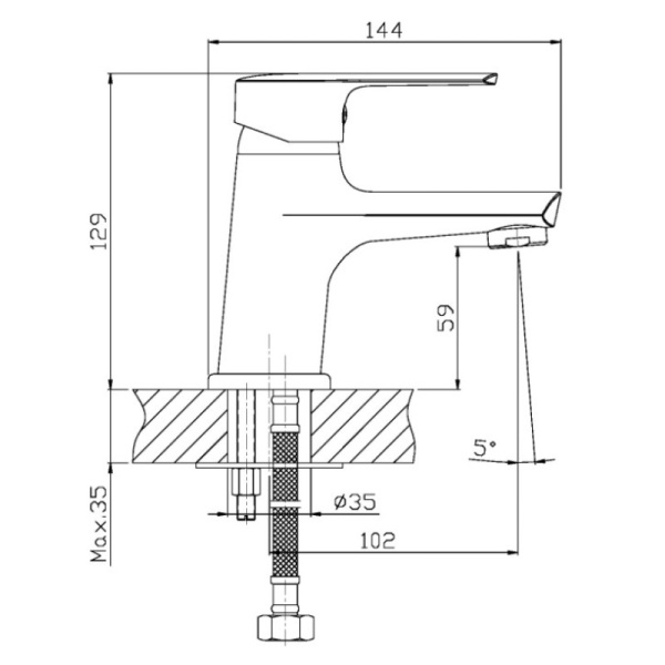 смеситель для раковины orange sofi m43-021cr
