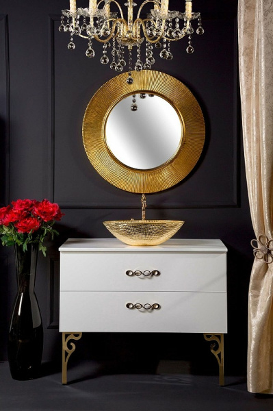 зеркало boheme neoart shine 82 528-g light с подсветкой золото глянец