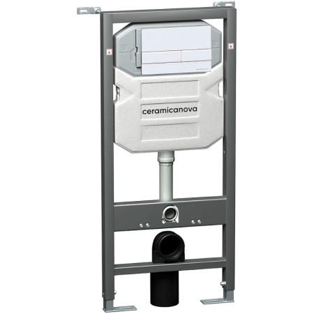 комплект унитаза с инсталляцией ceramicanova metric cn3007_1002w_1000 с сиденьем микролифт и белой клавишей смыва