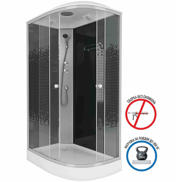 душевая кабина niagara eco 120x80 l ng-4512-14l без гидромассажа