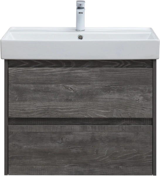 тумба под раковину aquanet nova lite 75 дуб серый, 2 ящика, 00287890