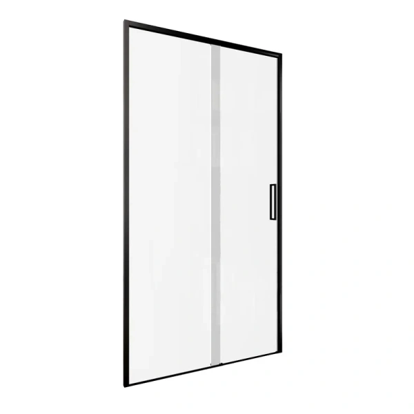 душевая дверь в нишу aquanet pleasure evo ae65-n100-bt профиль матовый черный, стекло прозрачное