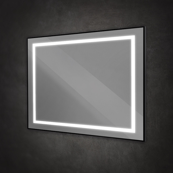 зеркало belbagno kraft 100 spc-kraft-1000-800-sens-nero с подсветкой, черное с сенсорным выключателем
