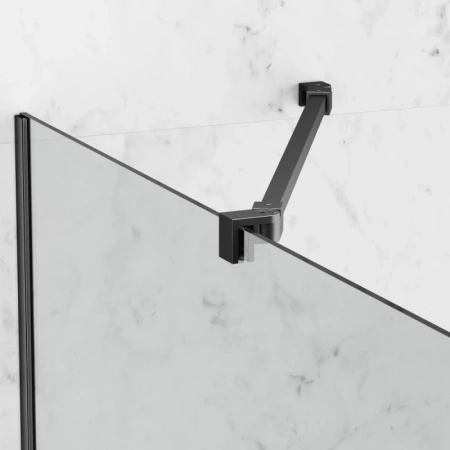 душевая перегородка berges sky black 90х200 064009 профиль черный матовый, стекло прозрачное