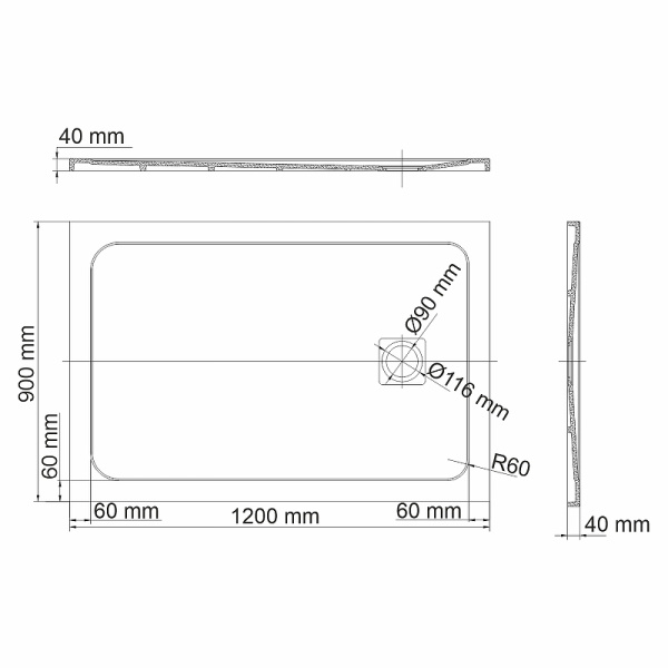 душевой поддон из искусственного камня wasserkraft neime 120×90 19t07 черный матовый