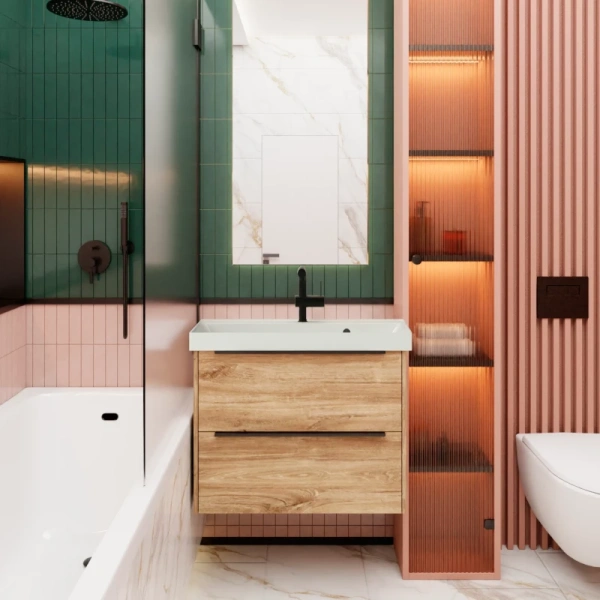 тумба под раковину la fenice tesoro fnc-01-tes-dkk-80-2 78,8 см, подвесная, дуб канзас