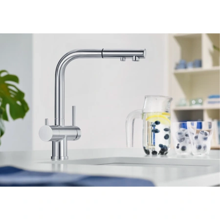 смеситель blanco fontas-s ii silgranit 525206 для кухни, с подключением к фильтру, цвет серый беж