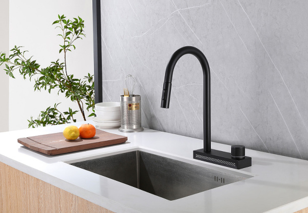 смеситель для кухни abber wasser kreis af8114b, черный матовый