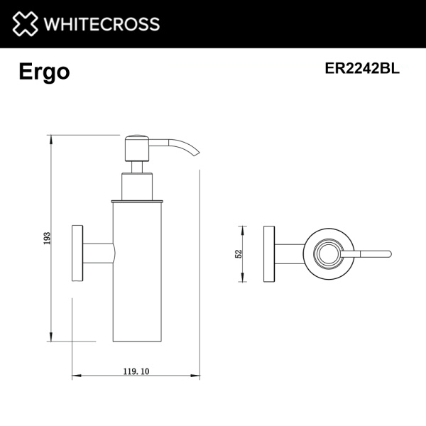 Дозатор для мыла Whitecross Ergo ER2242BL настенный, черный мат