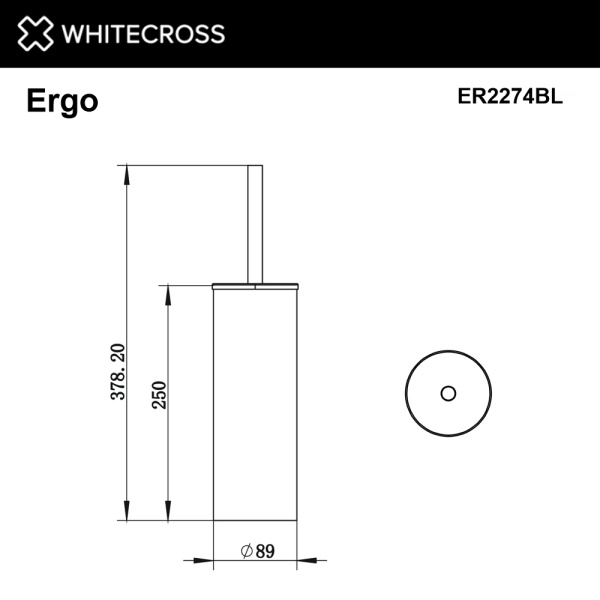 Ёршик для унитаза Whitecross Ergo ER2274BL напольный, черный мат