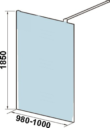 душевая перегородка weltwasser ww400 g-1 100 10000002939 профиль хром, стекло прозрачное