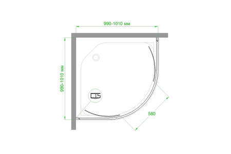 душевой уголок royal bath hkd 100×100 rb100hkd-c-bl профиль черный, стекло матовое