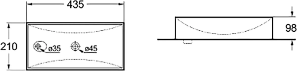 рукомойник santiline sl-2023r, накладная, 43.5х21 см, чаша справа, белая