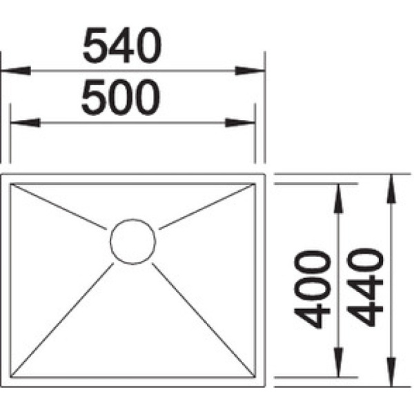 кухонная мойка blanco zerox 500-u 521589