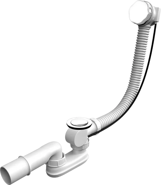 Слив-перелив Toni Arti BS TA-BS-100WG 52 мм, полуавтомат, глянцевый белый