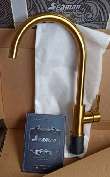 смеситель для кухни seaman barcelone ssl-5815 gold satin