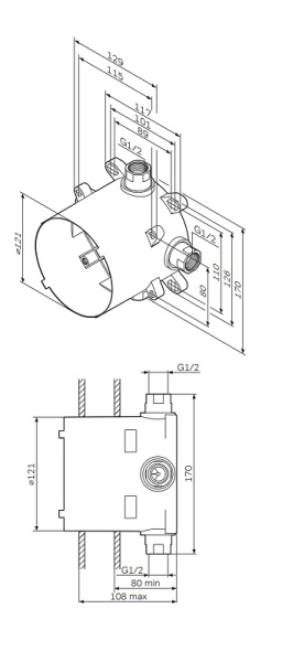 внутренняя часть am.pm multidock f100100 g 1/2 смесителя