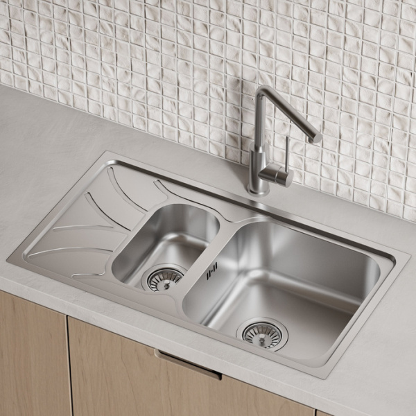 мойка врезного монтажа с сифоном 780*440 iddis arro s arr78s1i77s, нерж. сталь, шелк