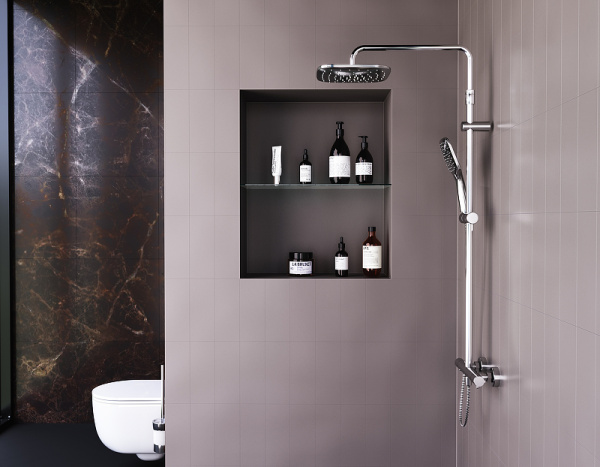 душевая система damixa option dx218092000 с термостатом, цвет хром