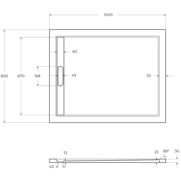 душевой поддон из искусственного камня cezares tray as 100x80 tray-as-ah-100/80-30-w белый