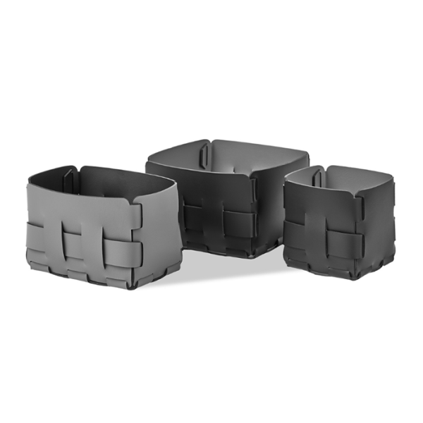 Корзинка ADJ Mini Bottega 1013.01/03 для мелочей, 12x12xH13 см, черный/серый