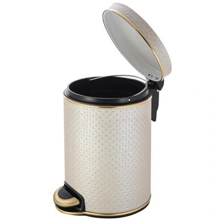 ведро для мусора geralis v-plg-b бежевое, золото, 5 л
