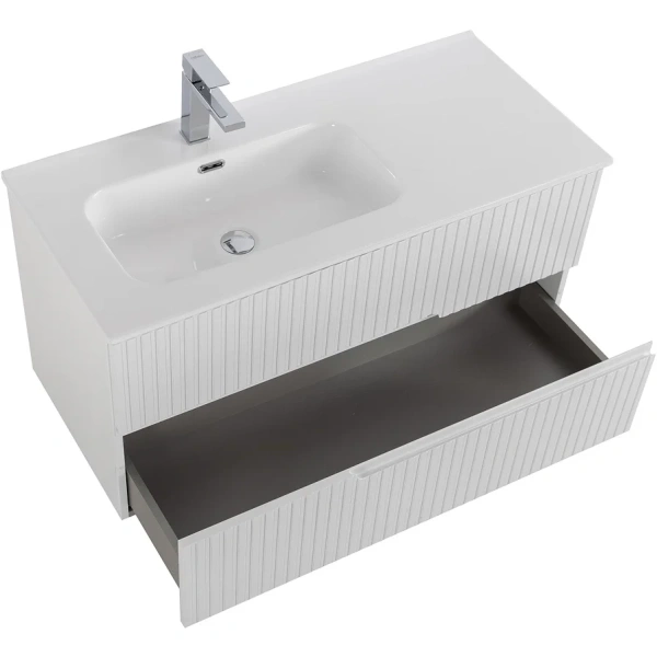 тумба под раковину cezares duet-n 100 l duet-n-1000-2c-so-bl-l подвесная bianco lucido