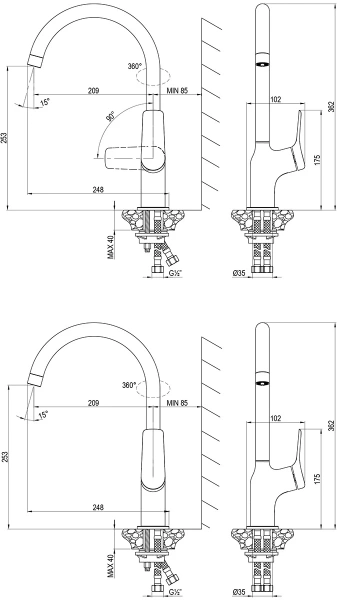 смеситель для кухни lemark ortus lm11305c хром