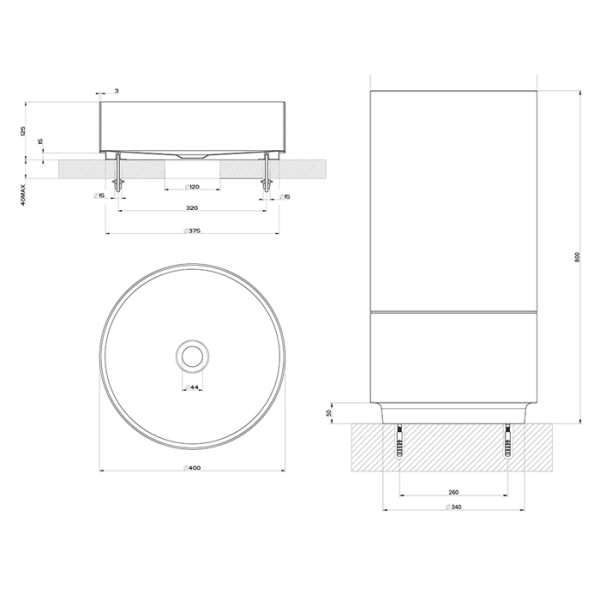 gessi gessi 316 раковина 40x90 см, без отв., напольная, отдельностоящая, с сифоном, слив в пол, цвет: black metal brushed pvd
