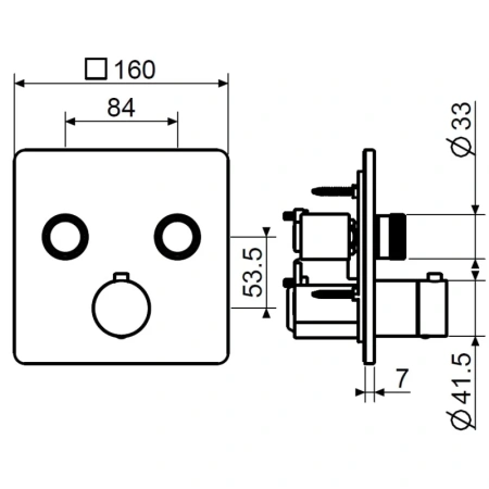 термостат для ванны plumberia selection psbox psb2902no встраиваемый, черный матовый