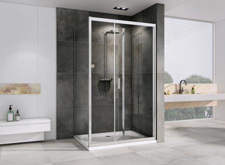 душевой уголок abber sonnenstrand 120х85 ag07120-s85 профиль хром, стекло прозрачное