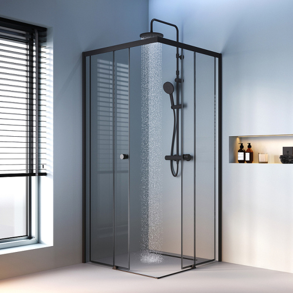 душевой уголок am.pm x-joy 90×90 w94g-403-9090-bт профиль черный матовый, стекло прозрачное