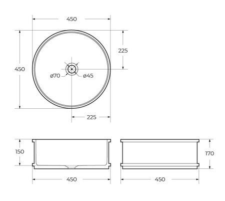 раковина накладная belbagno 45 bb1383, белая