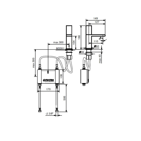 fantini fantini milano электронный смеситель для раковины на 1 отверстие, цвет: хром