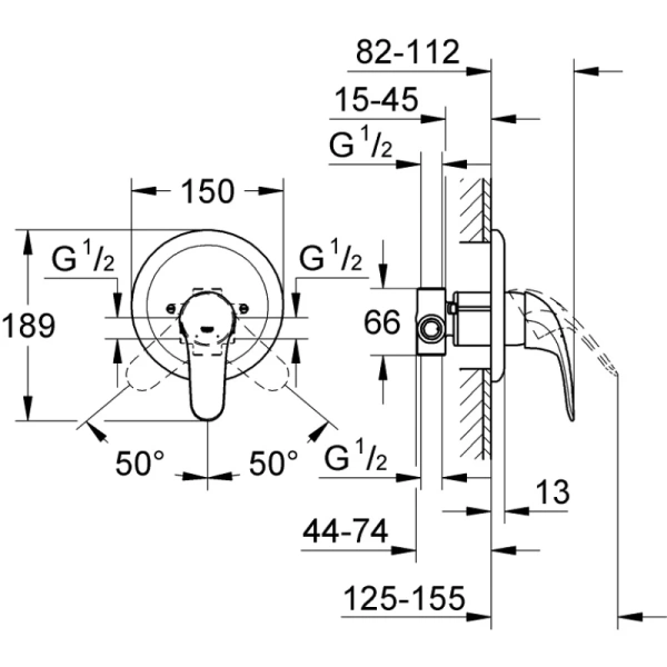смеситель для душа grohe euroeco 32742000